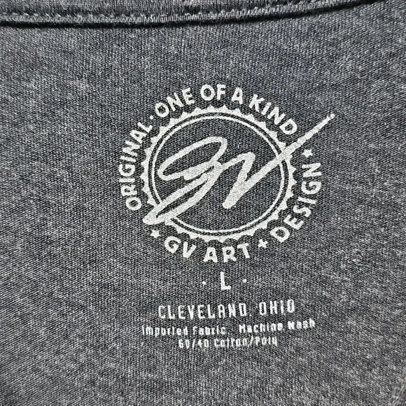 Ohio For Life Graphic Tee Shirt Ohio State Buckeyes Inspired Gray and Red Large - Picture 3 of 5